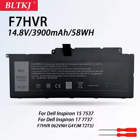 Replacement Battery F7HVR for D-ell I-nspiron 17 7737 15 7537 Series G4YJM 062VNH T2T3J Y1FGD 14.8V