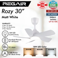 REGAIR | ROZY 30 Inches DC Motor 16 Speed (8F+8R) Remote Control 3C LED 5 Blade Ceiling Fan