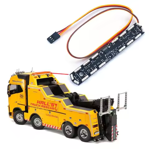 The Roof LED Warning Light Engineering Lights for 1/14 Tamiya RC Truck VOLVO F16 56362 750 8X4 Heavy