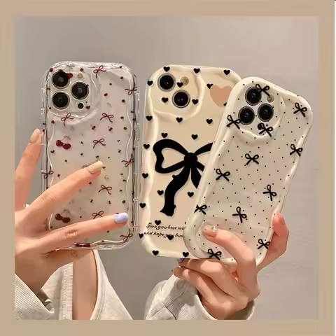 Case For Samsung Galaxy S25 Ultra S22 S21 S20 Plus S21FE S20FE S25FE A31 Y2K Bow knot Love heart Sof