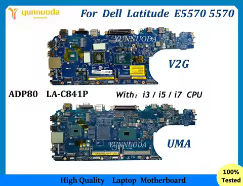 ADP80 LA-C841P For Dell Latitude E5570 5570 Laptop motherboard With i5 i7 CPU V2G GPU UMA CPU FAN CN