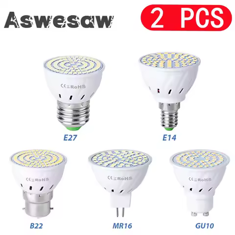 GU10 LED E27 Lamp E14 Spotlight Bulb 48 60 80leds lampara 220V GU 10 bombillas led MR16 Lampada Spot