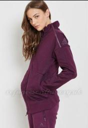 9527 5折 Adidas 愛迪達 Z.N.E Climaheat 女裝 紫色 深紫 刷毛 連帽外套 br1486