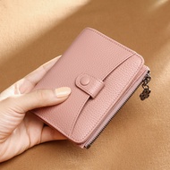 Korean Version Celebrity Style Trendy Small Wallet Genuine Leather Wallet Women Short Zipper Leather Wallet Fashion Women Small Bag