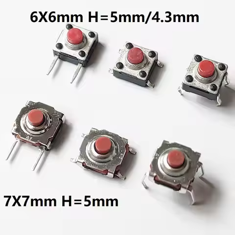 20pcs Waterproof Silent Button Momentary Tactical Switch Soft Key Button 4PIN DIP/SMT Micro Button S