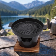 ICRAFT Hibachi Grill, Wooden Trivet Burner Stove Mini BBQ Grill, Durable Smokeless Design Removable 