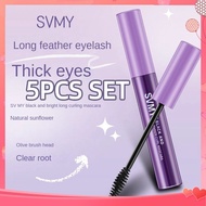 5pcs Set Svmy 3d Mascara Volume Curling Length Black Eyelash Mascara Student Female Face Makeup TOGO