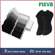 PIEVB 5 Pairs Ankle Socks Men Socks Low Cut Ankle Sock Men Short Socks Casual Sports Cotton Socks Business Socks Plus Size 45 46 47 48 IVBII
