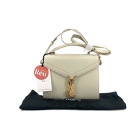 YSL White Leather Cassandra Mini Top Handle Bag