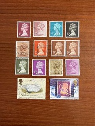 英國 UK 80年代 舊郵票14個