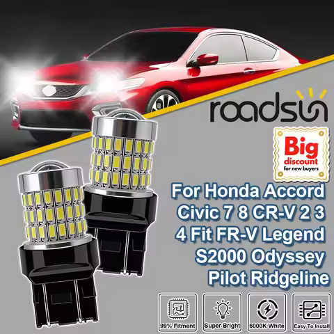 Roadsun W21/5W 7443 T20 For Honda Accord Civic 7 8 CR-V 2 3 4 FR-V Legend S2000 Odyssey Pilot Ridgel