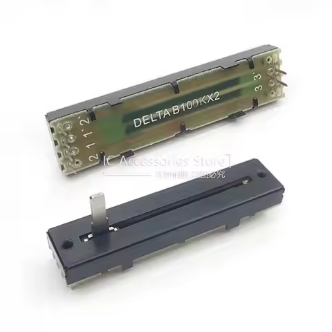 1PCS B100K 7.3CM 73MM Straight Sliding Dual Potentiometer Mixer Slide Fader 6 Pin B100KX2 Handle 15M