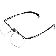 FONEX 180° Flip Titanium Glasses Frame for Men,Square Eyewear Optical Eyeglasses F8043