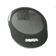 Round Mirror Black Sponge Salon (Sponge Frame) Unbreakable Barber Use Salon Hand Mirror