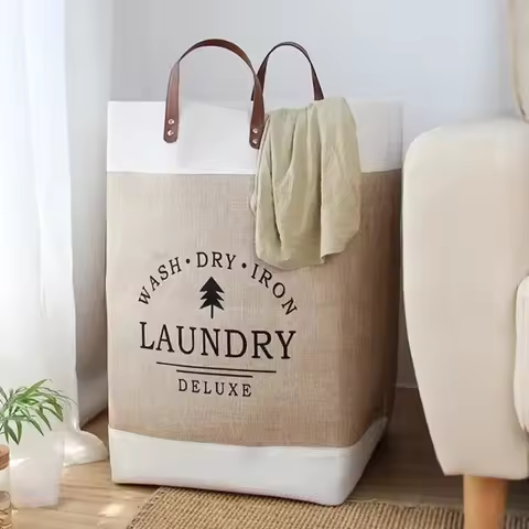 1Pc Large Capacity Laundry Basket Dirty Clothes Basket Fabric Laundry Basket Folding Storage Basket 