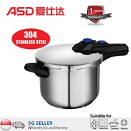 ASD YS22A3WG Pressure Cooker/304 stainless steel pressure cooker with extra thickness 6L/SG seller and SG warranty