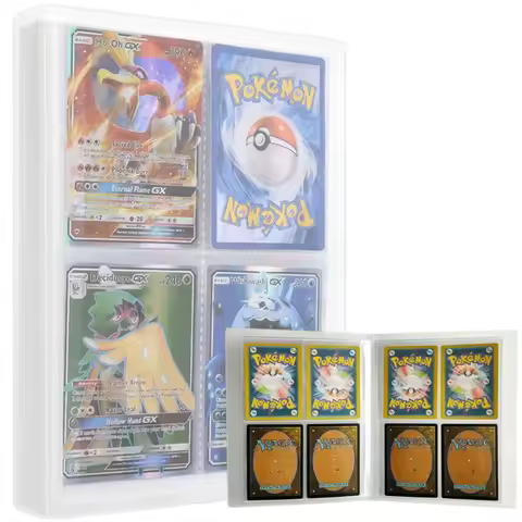 4 Pocket Cards Album Collection Folder Holder 240 Frosted clear Protectors Binder Fit for Yugioh Pok