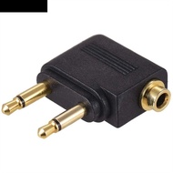 AUBREY1 Gold Plated Air Plane, Gold Plated Headphone Mono 3.5mm Airplane, 3.5 mm Adapter Travel Jack