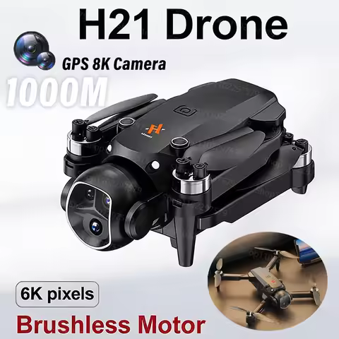 New Upgraded 1Key Foldable H21 Style Drone 4K HD Dual Camera WiFi FPV RC Helicopter Plus Version Dro