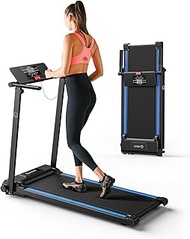 UREVO Folding Treadmill, 2.25HP Foldable Treadmill with 12 HIIT Modes, Compact Mini Treadmill for Home Office, Space Saving Small Treadmill with Large Running Area, LCD Display, Easy to Fold