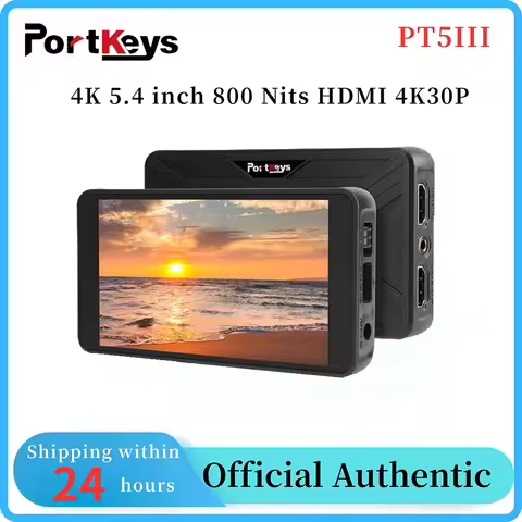 Portkeys PT5III 5.4" 800 Nits High Brightness HDMI 4K30P Camera Field Monitor with Touch Screen 360°