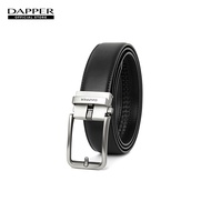 DAPPER เข็มขัดหนังแท้ ปรับสายได้ Edge Ratchet Belt with Automatic Buckle สีดำ