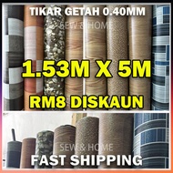 Tikar Getah Quality Lantai 5 Kaki Tebal 0.40mm 1.53M x 5M PVC Flooring Roll Segulung Ready Stock