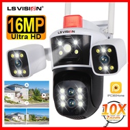 LS VISION 8K 16MP WIFI CCTV Camera Three Lens 10X Hybrid Optical Zoom Linkage PTZ Humanoid Tracking 