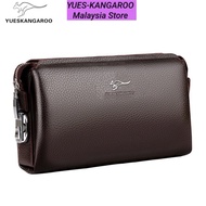 YUESKANGAROO Men Wallet Clutch Bag Man Leather Kangaroo Wallet Dompet Kulit Lelaki Beg Tangan Beg Du