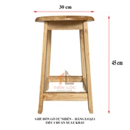 Ghế đôn chân thang gỗ cao su cao 45 60cm ghế đôn mặt tròn gỗ tự nhiên hàng xuất khẩu