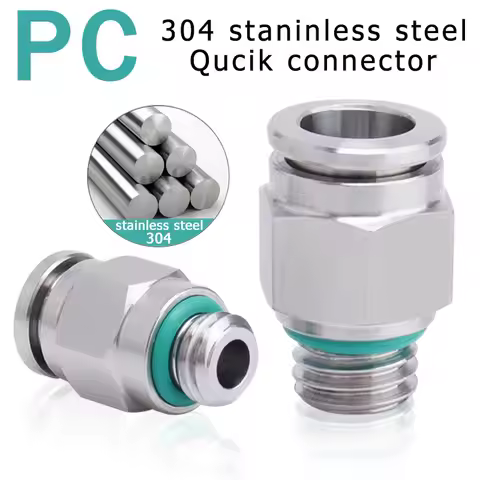10pcs 304 Stainless Steel PC Pneumatic Quick Connector G Thread M5 1/8" 1/4" 3/8" 1/2" BSP Thread Pi