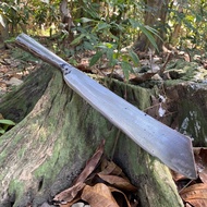 FULL Besi Golok Baja Per Gagang Besi Putih Halus Tajam Siap Pakai - Bendo Golok Tebang Ranting Pohon