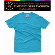HARGA BORONG Unisex Cotton Round Neck Short Sleeve cotton t shirt-EMPIRIC BLUE series baju tshirt le