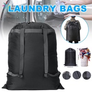 Large Laundry Bag Heavy Duty Polyester Washing Backpack with 2 Adjustable Shoulder Straps for School