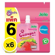 เจเล่ บิวตี้ เยลลี่คาราจีแนน ผสมคอลลาเจน วิตามินซี และน้ําผลไม้รวม 15% 150 ก. x 6 JELE Beautie Jelly Carrageenan with Collagen Vitamin C and 15% Mixed Fruit Juice 150 g x 6