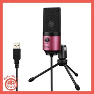 FIFINE USB microphone Condenser microphone Uni-directional PC microphone for online calls, remote work, streaming, gaming commentary, home recording Adjustable volume with tripod microphone stand included Compatible with Windows/Mac/PS4 K669