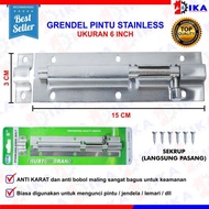 👍 Grendel selot pintu besi kayu 6 inch / 15 cm panjang slot murah