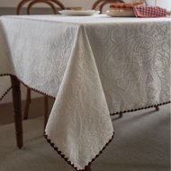 3d jacquard table cloth French light luxury solid color tablecloth festive decoration coffee table c