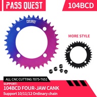 PASS QUEST 104BCD Round AERO Fade Color Mountain Bike Road Bike Narrow Wide Chainring