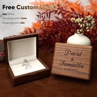 Personalized Engraved Wooden Jewelry Box with Bag Ring Earrings Holder Big Walnut Jewels Storage