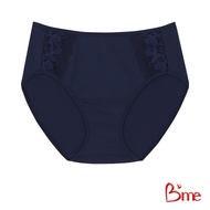 B'me Mid-Waist Underwear Model ME7A1K (Butterfly Pattern) Nude Color Navy Blue Pair Of ME1C68 Bras