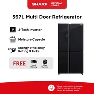SHARP 4 Doors 567L Inverter Refrigerator SJ-VX57PG-BK/SJ-VX57PG-DM