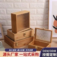 Jewelry Storage Box with Flip Lid Wooden Rectangular Box Green Begonia Flower Storage Box Glass Glas