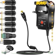 SUHU Adaptor Charger, Universal Adjustable Power Adapter, Mains Plug 2A 30W 3V-12V Power Supply AC/DC Adapter