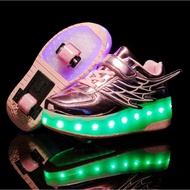 Heelys wing single-wheel LED shoes kids luminous shoes youth pulley sports shoes sneakers for women 