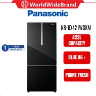 [TANGKAK] Panasonic NR-BX421 2-Door Bottom Freezer Refrigerator Glass Door Series (422L) NR-BX421WGK