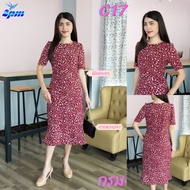 2PM (C17) เดรสแฟชั่น เดรสทำงาน ยาว40นิ้ว มีซับใน คอกลมชายหางปลาขายดี ชุดทำงานสาวอวบ สาวไซส์อวบใส่ได้