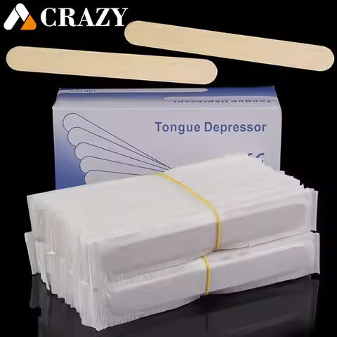 100/50/5pcs Disposable Tattoo Wooden Tongue Depressor Individually Paper Packing for Tattoo Waxing S