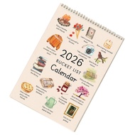YJCNELCR 2026 Wall Hanging Monthly Calendar Twin Coil Binding Watercolor Art Calendar