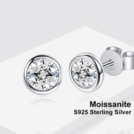 Real 0.3ct 0.5ct 1ct D Color VVS1 Round Moissanite Earrings Lab Diamond Earrings S925 Sterling Silve